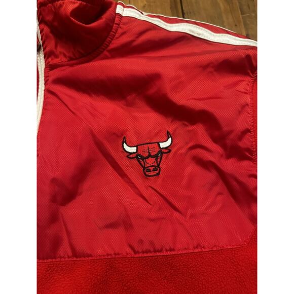 Chicago Bulls Adidas NBA Track Jacket Fleece Red Size Large Basketball Jordan` - Picture 3 of 13